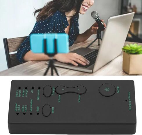 مغير صوت محمول، 4 تأثيرات صوتية 4 تغييرات صوتية مع واجهة 3.5 ملم قابلة لإعادة الشحن عبر USB للهواتف الذكية وأجهزة الكمبيوتر اللوحية والبث المباشر للألعاب in Saudi Arabia