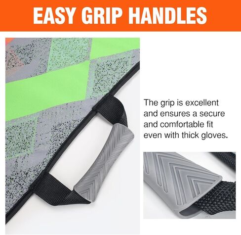 زلاجة ثلج قابلة للطي، تناسب طفلين أو شخص بالغ، خفيفة الوزن ومحمولة، قوية ومتينة، خياطة قماشية متينة، مقابض مع التوجيه، متعة الشتاء للأطفال 45 بوصة × 18 بوصة in Kuwait