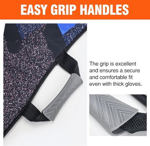 WOOWAVE 45"×18" Foldable Snow Sled，Fits 2 Children or 1 Adult，Ultra Portable, Strong and Durable, Sturdy Fabric Stitching, Handles with Steering，Kid's Winter Fun（Black ） in Kuwait