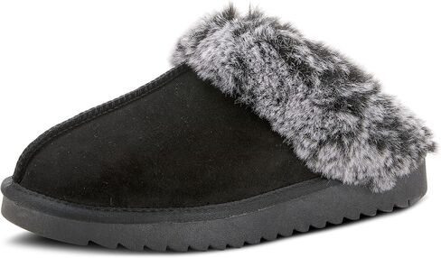 شباشب منزل فليكسوس سبرينج ستيب لينوهارت للنساء - شباشب للسيدات مع جزء علوي من الجلد السويدي - أحذية نسائية سهلة الارتداء للاستخدام الداخلي in Kuwait