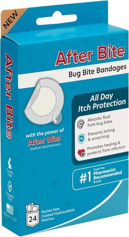 ضمادات عض الحشرات بعد العض - ضمادات لدغات الحشرات مع بيكربونات الصوديوم - حماية من الحكة طوال اليوم - 24 قيراط (عبوتان) in Kuwait
