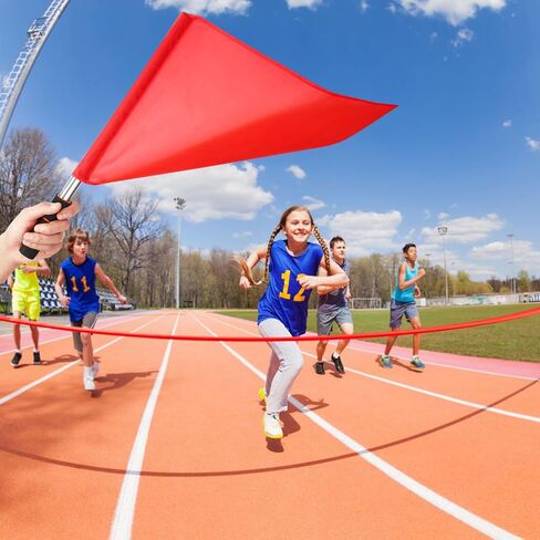 Totority Referee Flags 4 Pcs with Durable Stainless Steel Rods and Comfortable Sponge Handles High Visibility Red Signal Flags for Soccer Volleyball Football Officiating Training and Competition Use in Saudi Arabia