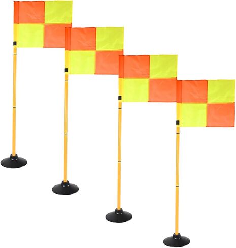 أعلام ركن كرة القدم مع أعمدة خفة الحركة، وأعمدة تدريب قابلة للتعديل مع قاعدة مطاطية وأعلام لممارسة كرة القدم وتدريبات خفة الحركة (4) in Kuwait