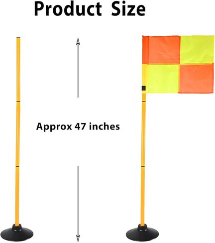 أعلام ركن كرة القدم مع أعمدة خفة الحركة، وأعمدة تدريب قابلة للتعديل مع قاعدة مطاطية وأعلام لممارسة كرة القدم وتدريبات خفة الحركة (4) in Kuwait