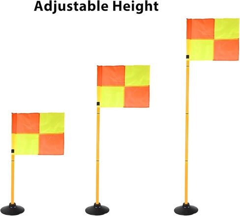 أعلام ركن كرة القدم مع أعمدة خفة الحركة، وأعمدة تدريب قابلة للتعديل مع قاعدة مطاطية وأعلام لممارسة كرة القدم وتدريبات خفة الحركة (4) in Kuwait
