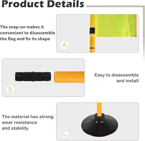 أعلام ركن كرة القدم مع أعمدة خفة الحركة، وأعمدة تدريب قابلة للتعديل مع قاعدة مطاطية وأعلام لممارسة كرة القدم وتدريبات خفة الحركة (4) in Kuwait