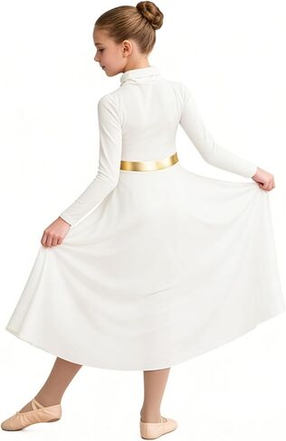 Praise Dance Dress for Girls Liturgical Dancewear for Worship in Church,High Neck in Saudi Arabia