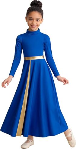 Praise Dance Dress for Girls Liturgical Dancewear for Worship in Church,High Neck in Saudi Arabia