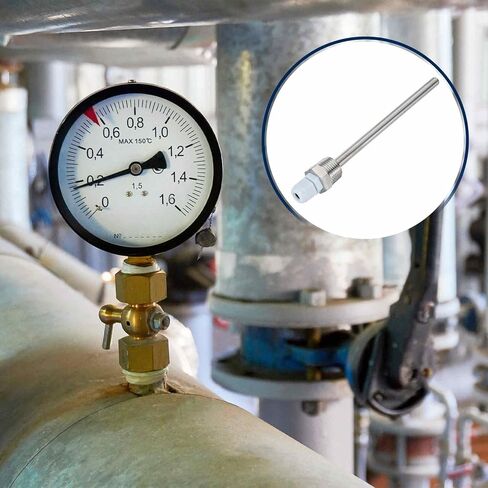 MECCANIXITY G1/2 Thermowell Weldless, 304 Stainless Steel 8mm Dia Temperature Sensor Thermowell with 50mm Cable Gland and Tape for Home Brewing Beer Fermenter, Black in Saudi Arabia