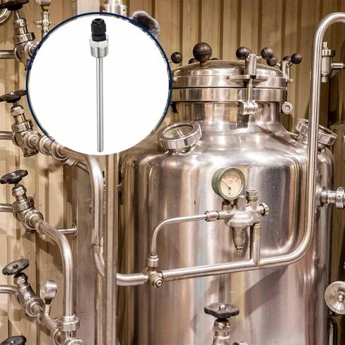 MECCANIXITY G1/2 Thermowell Weldless, 304 Stainless Steel 8mm Dia Temperature Sensor Thermowell with 50mm Cable Gland and Tape for Home Brewing Beer Fermenter, Black in Saudi Arabia
