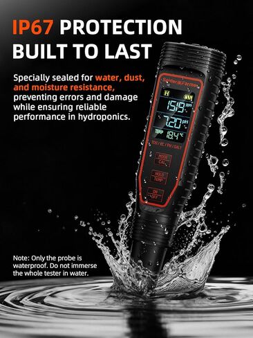 مجموعة أدوات قياس درجة الحموضة الرقمية 5 في 1 من Spider Farmer للمياه، جهاز اختبار ملوحة درجة الحرارة TDS EC مع ATC ​​قابل لإعادة الشحن للنباتات المائية وخزان الأسماك وحوض السمك (IP67 مقاوم للماء) in Kuwait