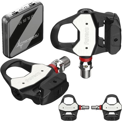 Favero Assioma PRO RL-2 Double Side Look Keo Compatible Power Meter Set, Easy-to-Transfer, Cycling Dynamics w/ Wearable4U PowerBank Bundle in Saudi Arabia