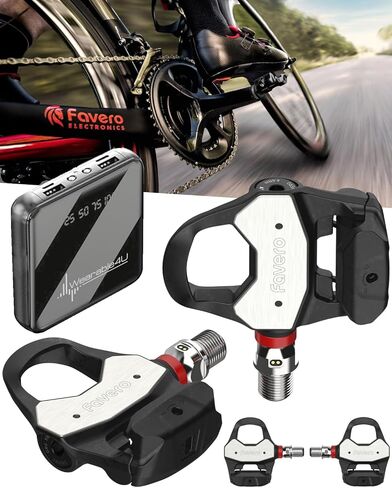 Favero Assioma PRO RL-2 Double Side Look Keo Compatible Power Meter Set, Easy-to-Transfer, Cycling Dynamics w/ Wearable4U PowerBank Bundle in Saudi Arabia