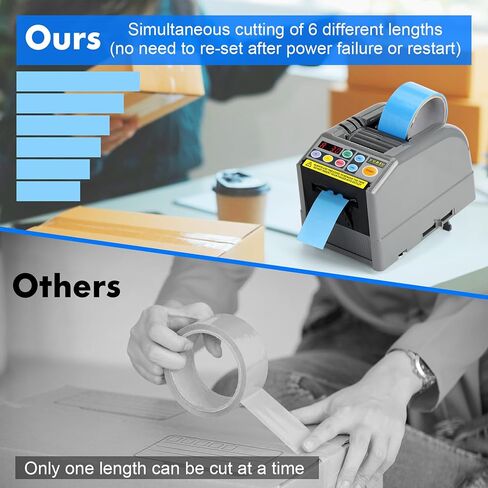 آلة قطع الشريط ، موزع الشريط التلقائي ، عرض الشريط 6-60 مم ، الطول 5-999 ملم الشريط الشفاف/الشريط على الوجهين ، قاطع لاصقة مع يدوي وذاتية مثالية للأعمال والمنزل. in Kuwait