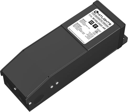 HitLights 300 Watt Dimmable Driver, Magnetic LED Driver- 110V AC-12V DC Transformer, Compatible with Leviton for LED Strip Lights, Constant Voltage LED Products, Made in The USA in Saudi Arabia