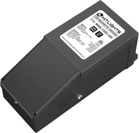 HitLights 300 Watt Dimmable Driver، محرك LED مغناطيسي - 110V AC-12V DC محول، متوافق مع Leviton لأضواء الشريط LED، منتجات LED ذات الجهد الثابت، صنع في الولايات المتحدة الأمريكية in Kuwait