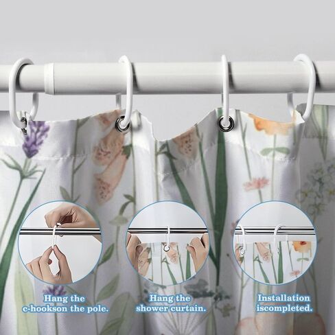 ستارة حمام مطبوعة من Foxglove مع خطافات، ستارة دش كوخ صيفية مقاومة للماء، ستائر دش مضحكة من القماش قابلة للغسل للحمام للديكور العتيق 60 × 72 بوصة in Kuwait