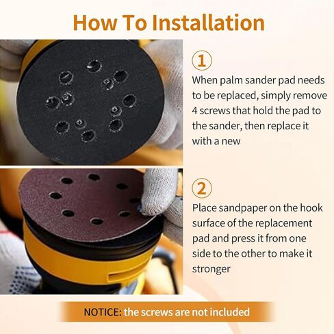 Replacement Sander Pad for Dewalt Sander: 2 Pack 5" 8 Hole Hook and Loop Orbital Sander Pad Replacement for DeWalt DWE6421 6421K DWE6423-4 Screw Holes Sanding Part for DeWalt DWE64233 & N329079 in Saudi Arabia