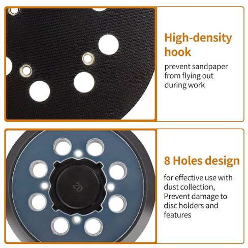 Replacement Sander Pad for Dewalt Sander: 2 Pack 5" 8 Hole Hook and Loop Orbital Sander Pad Replacement for DeWalt DWE6421 6421K DWE6423-4 Screw Holes Sanding Part for DeWalt DWE64233 & N329079 in Saudi Arabia