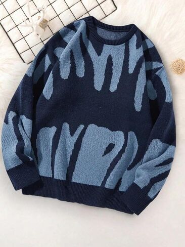 1 pcs Girls Teenager Knitted Sweater Pullover, Warm Winter Fashion Casual Top for Teen Girls, Cozy Soft Yarn Jumper in Saudi Arabia