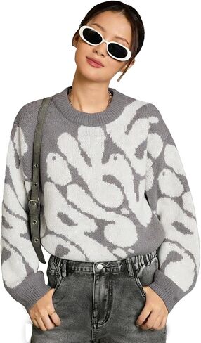 1 Piece Clothing Girls Knit Sweater, Light Gray, Casual Fashion Warm Autumn Winter Pullover for Teen Girls in Saudi Arabia