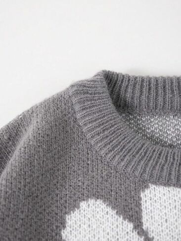 1 Piece Clothing Girls Knit Sweater, Light Gray, Casual Fashion Warm Autumn Winter Pullover for Teen Girls in Saudi Arabia