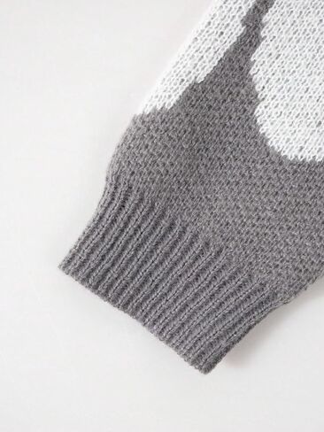 1 Piece Clothing Girls Knit Sweater, Light Gray, Casual Fashion Warm Autumn Winter Pullover for Teen Girls in Saudi Arabia