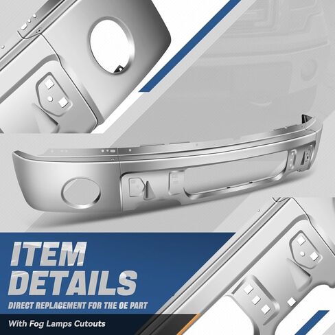 Auto Dynasty Front Bumper Impact Face Bar Compatible with 2009-2014 Ford F-150, with Fog Light Cutout, Non Fit Harley Davidson/Raptor Model, Painted Black in Saudi Arabia