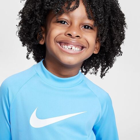 Nike Swim Little Kids' (Boys') Long-Sleeve Hydroguard (NESSE865-438, University Blue) Size 4 in Saudi Arabia