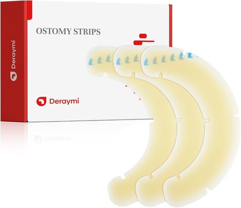 Deraymi 30pcs Ostomy Barrier Strips, Elastic Hydrocolloid Skin Barrier Strips, Skin Adhesive Ostomy Barrier Tape, Waterproof Leak-Free for Stoma Urostomy Bag, Barrier Strips for Ostomy Bag in Kuwait