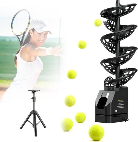Portable Tennis Ball Machine - Lightweight, 2/3/4 Sec Frequency, 33 Balls, 5-6 Hours Battery Life, Ideal for Teens, Adults & Coaches - Ultimate Tennis Trainer.,Luxurymodel in Saudi Arabia