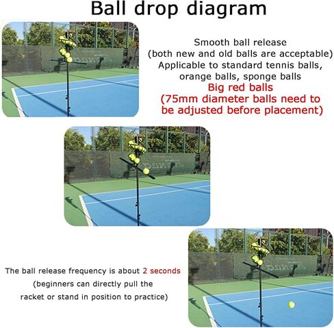 Tennis Ball Machine, Adjustable Height, Portable Manual Operation, Ideal for Beginners and Kids Training,Without Extra Track in Saudi Arabia