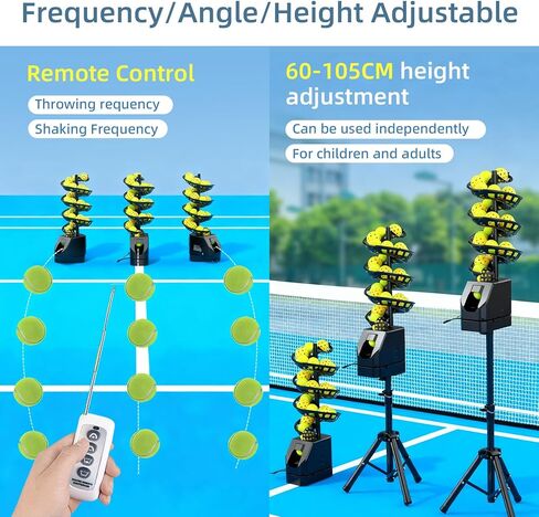 Upgraded Tennis Ball Machine, Portable Oscillating Ball Launcher, Adjustable Tennis Tosser, Efficient Serving Machine, AC/Battery Powered, Ages & Skill Levels,Upgradedversion in Saudi Arabia