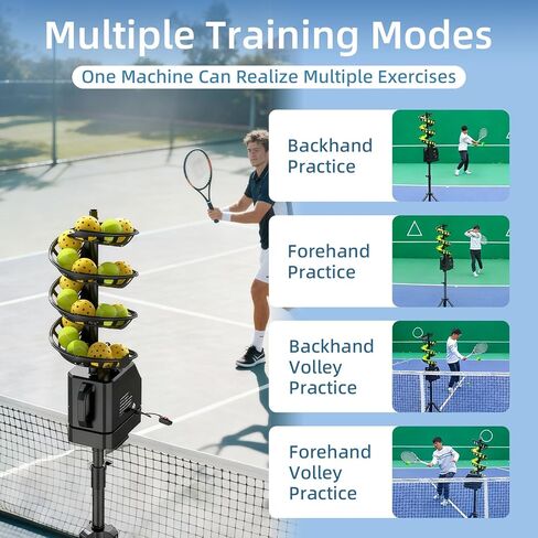 Upgraded Tennis Ball Machine, Portable Oscillating Ball Launcher, Adjustable Tennis Tosser, Efficient Serving Machine, AC/Battery Powered, Ages & Skill Levels,Upgradedversion in Saudi Arabia