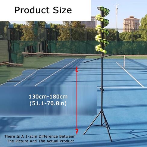 Adjustable Portable Tennis Ball Machine - Non-Electric, High Capacity for Training & Coaching Sessions, Ideal for Players of All Levels,with Extra Track in Saudi Arabia