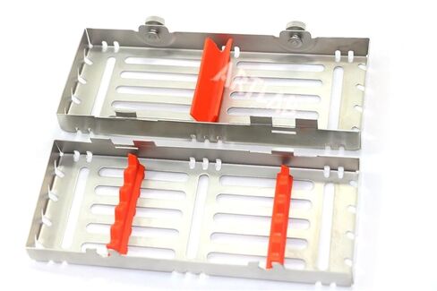 Detachable Dental Autoclave Sterilization Cassettes Racks Box for 5 Instruments Orange CYNAMED in Saudi Arabia