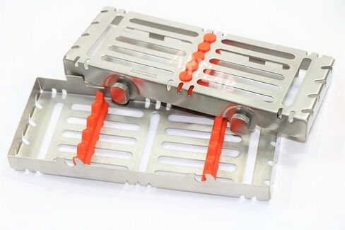 Detachable Dental Autoclave Sterilization Cassettes Racks Box for 5 Instruments Orange CYNAMED in Saudi Arabia