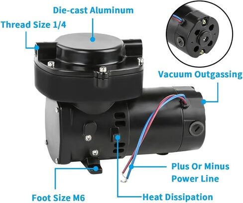 GZ-70 12V DC 68L 100W Mini Diaphragm Vacuum Pump for Diving System 24V Ultimate Vacuum Pump 220V Air Compressor Pump(12V) in Saudi Arabia