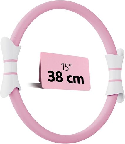 حلقة بيلاتيس مقاس 14 بوصة - دائرة سحرية لتنغيم الجزء الداخلي من الفخذ والذراع والجذع | مقابض إسفنجية مضادة للانحناء | معدات اللياقة البدنية المنزلية للنساء in Kuwait