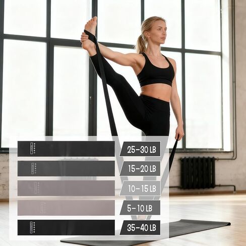 مجموعة حلقات بيلاتيس دائرية للنساء مكونة من 21 قطعة، تتضمن كرة اليوغا، حلقة تمدد، أربطة حزام، جوارب غير قابلة للانزلاق، حقائب خلفية للتمرين، تستخدم عادة لليوجا، البيلاتيس، التمدد، اللياقة البدنية (أسود، رمادي) in Kuwait