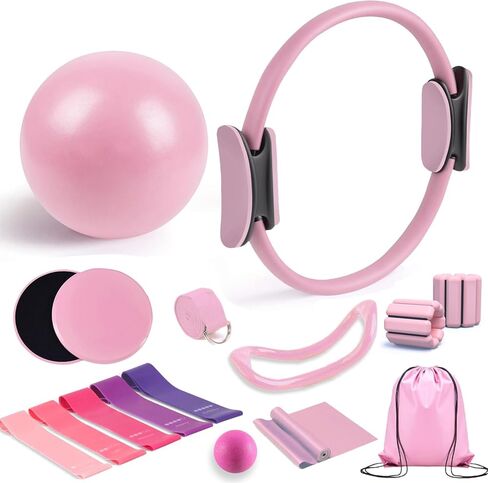 Pilates Kit for Home Workouts - Essential Pilates Equipment Set for Women with Ball & Ring, Home Pilates Accessories for Women & Beginners in Saudi Arabia