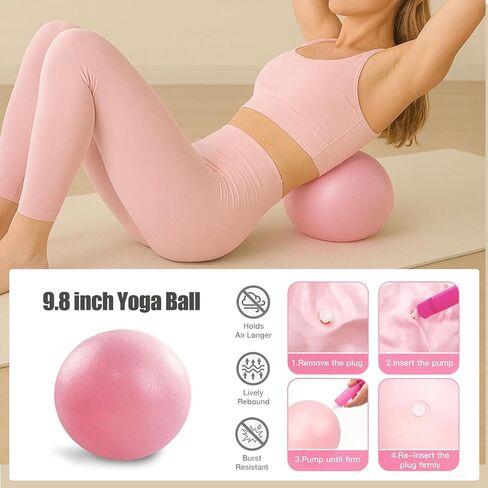 Pilates Kit for Women,Pilates Ring and Ball Set, Resistance Bands, Grip Socks & Yoga Mat Bag, Complete Pilates Essentials Starter Kit for Home Workouts, Pilates Equipment Gift Set for Beginners Pink in Saudi Arabia