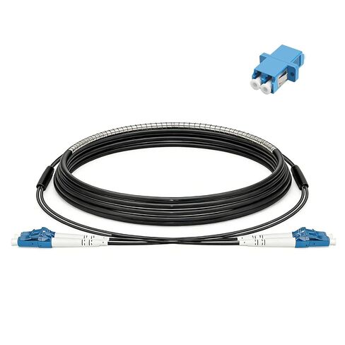 100 متر (328 قدمًا) كابل ألياف بصري مدرعة ، LC/UPC إلى LC/UPC الاحتكاك المنخفض ، LSZH الأسود ، وضع واحد بحجم 3.0 مم OS2 9/125μm مع مقرن محول ، مناسب للداخلية والخارجية in Saudi Arabia