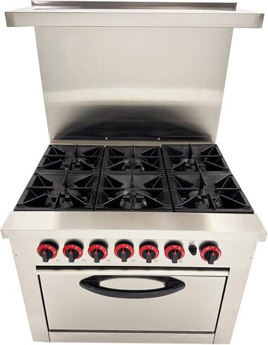 6 Burner Commercial Cooking Equipment Gas Range Cooker Kitchen Gas Range Hot Plate Stove with Oven for Kitchen/Restaurant in Kuwait