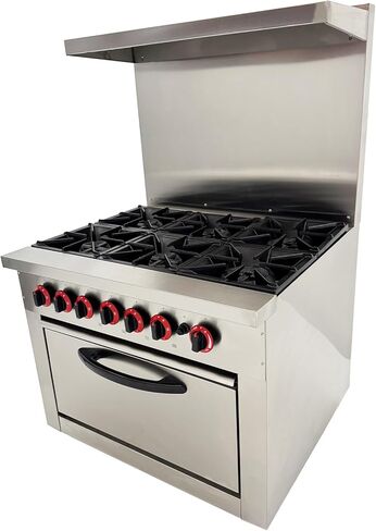 6 Burner Commercial Cooking Equipment Gas Range Cooker Kitchen Gas Range Hot Plate Stove with Oven for Kitchen/Restaurant in Kuwait