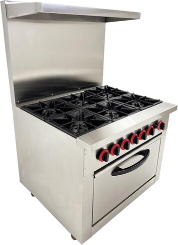 6 Burner Commercial Cooking Equipment Gas Range Cooker Kitchen Gas Range Hot Plate Stove with Oven for Kitchen/Restaurant in Kuwait