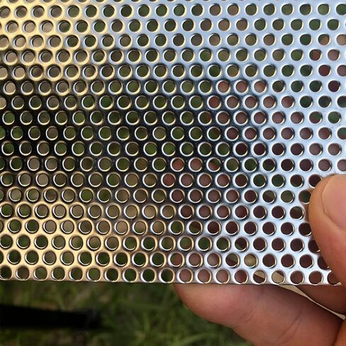 19 Gauge Perforated Metal Sheets 16"x10" Expanded Metal Mesh Opening 32% Hole 3mm 0.12"(About 1/8") Perforated Stainless Steel Sheet 304 Stainless Steel Mesh Screen Panel Decorati Plate in Kuwait