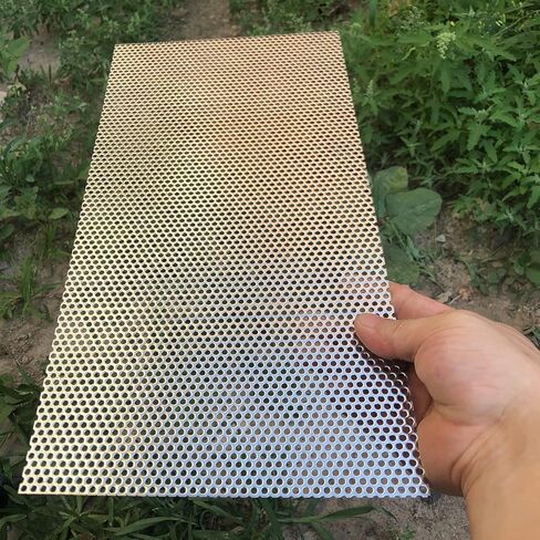 19 Gauge Perforated Metal Sheets 16"x10" Expanded Metal Mesh Opening 32% Hole 3mm 0.12"(About 1/8") Perforated Stainless Steel Sheet 304 Stainless Steel Mesh Screen Panel Decorati Plate in Kuwait