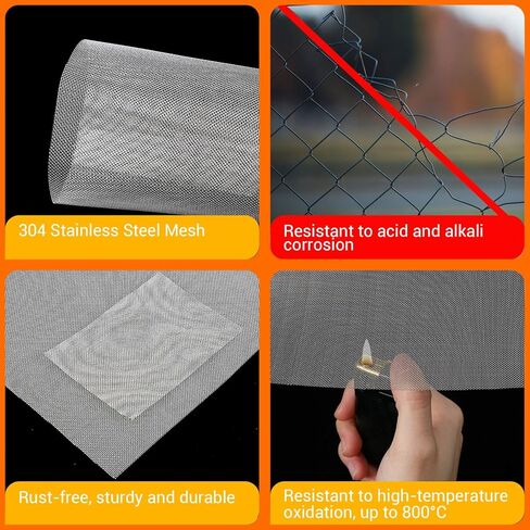 Xindojuz 8 Pack 6x8 Inch Stainless Steel Wire Mesh Screen, 1mm Hole 20 Metal Mesh Screen for DIY Projects, Vent, Cage, Garden, Window, Filter - Durable, Easy to Cut, Smooth Edges & Rust-Proof in Saudi Arabia
