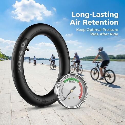 20x4.0 Fat Bike Inner Tubes, Heavy-Duty Butyl Rubber Schrader Valve Tubes Compatible with 20 Inch Vintage, Gravel, Mountain, Electric and City Bikes in Kuwait